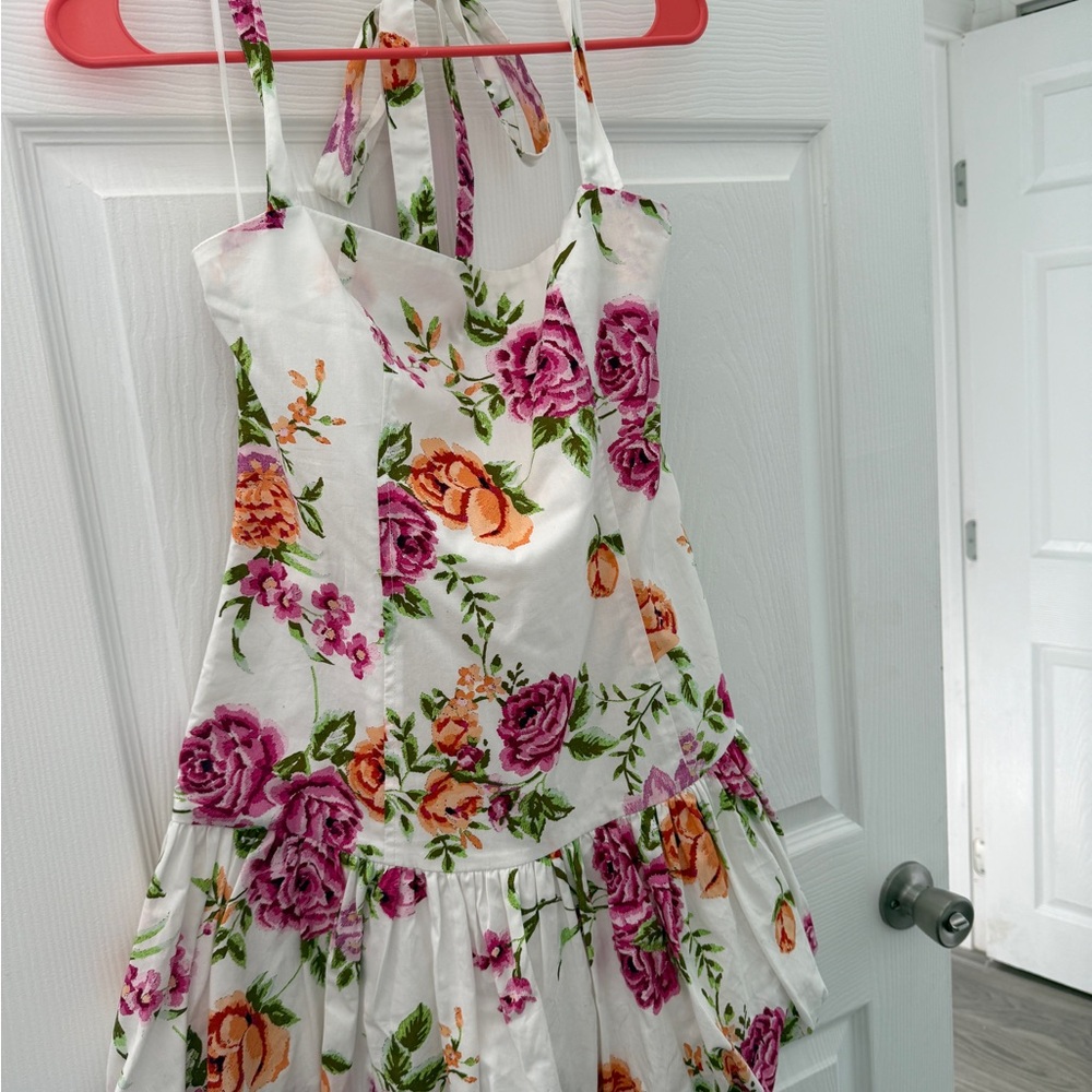 Sabine Pink and Green Floral Dress